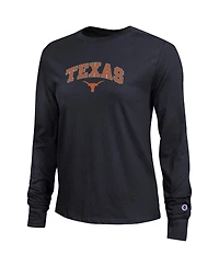 Champion Women's Black Texas Longhorns Arch Over Logo Long Sleeve T-Shirt