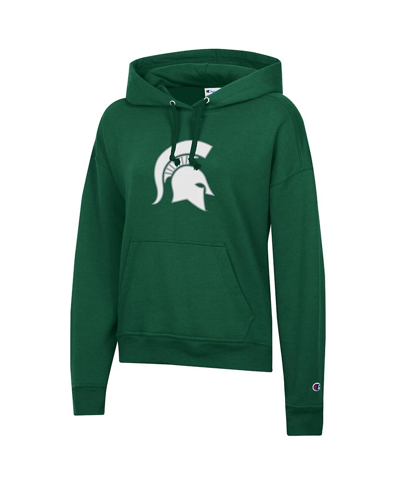 Champion Women's Green Michigan State Spartans Powerblend Fleece Pullover Hoodie