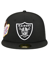 New Era Men's Black Las Vegas Raiders Group Chat 59FIFTY Fitted Hat