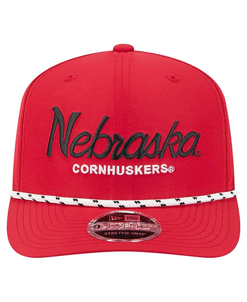 New Era Men's Scarlet Nebraska Huskers Script Performance Rope 9SEVENTY Adjustable Hat