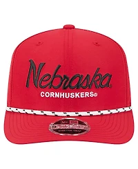 New Era Men's Scarlet Nebraska Huskers Script Performance Rope 9SEVENTY Adjustable Hat