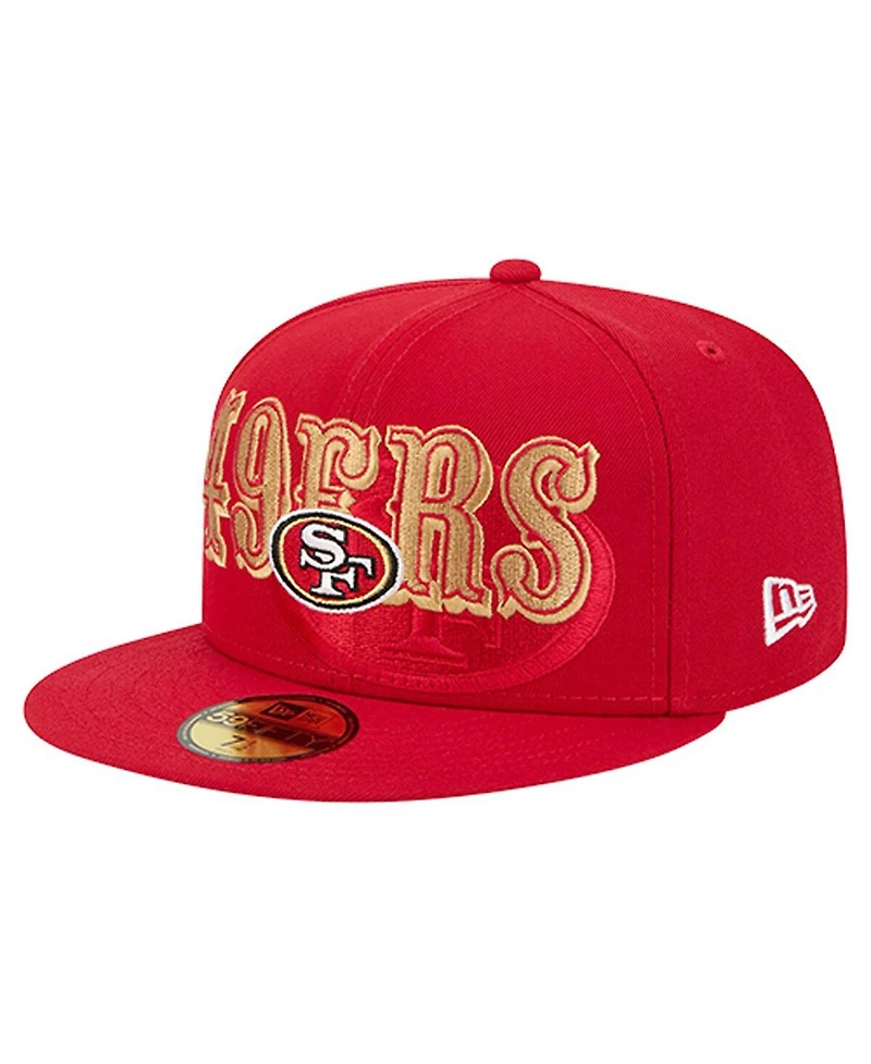 New Era Men's Scarlet San Francisco 49ers Overlap Wordmark 59FIFTY Fitted Hat