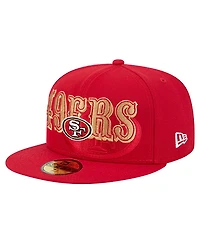 New Era Men's Scarlet San Francisco 49ers Overlap Wordmark 59FIFTY Fitted Hat