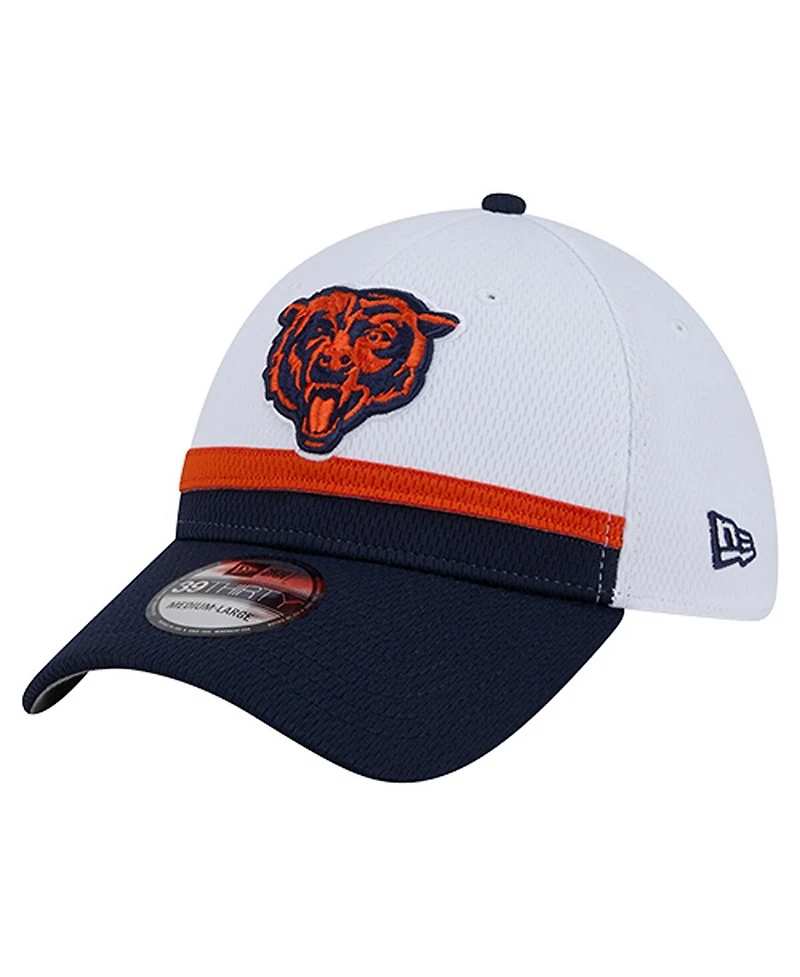 New Era Men's White/Navy Chicago Bears Dashmark Rays 39THIRTY Flex Hat