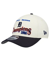 New Era Men's Cream/Navy Detroit Tigers World Series 9FORTY M-Crown Adjustable Hat