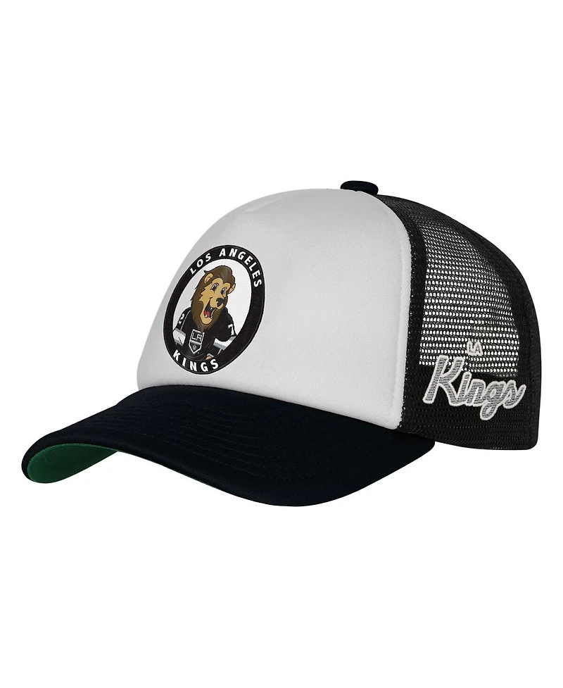 Mitchell & Ness Big Boys and Girls White Los Angeles Kings Mascot Adjustable Trucker Hat