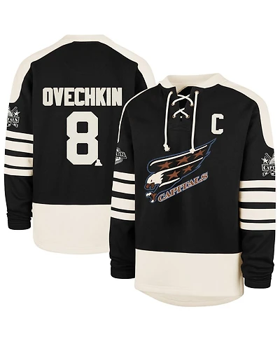 '47 Brand Men's Alexander Ovechkin Black Washington Capitals Player Name Number Sweep Check Eternal Lacer Sweatshirt