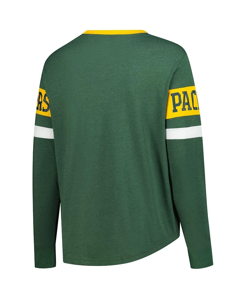 New Era Women's Green Bay Packers Plus Throwback Lace-Up Long Sleeve T-Shirt