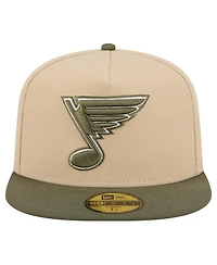New Era Men's Tan/Olive St. Louis Blues Color Pack Two-Tone 59FIFTY A-Frame Fitted Hat