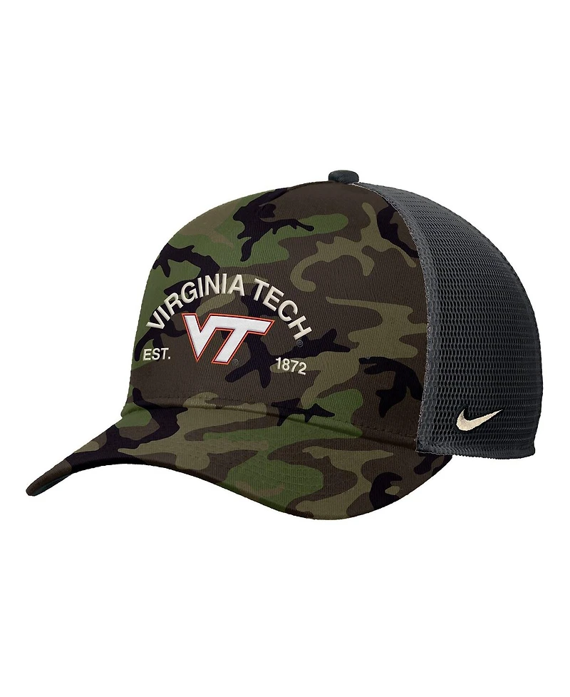 Nike Men's Camo Virginia Tech Hokies 2025 Military Appreciation Rise Adjustable Trucker Hat