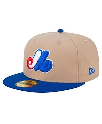 New Era Men's Khaki Montreal Expos 59FIFTY Fitted Hat