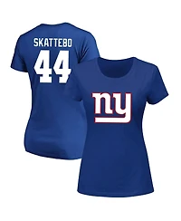 Fanatics Women's Cam Skattebo Royal New York Giants Plus Name Number Scoop Neck T-Shirt