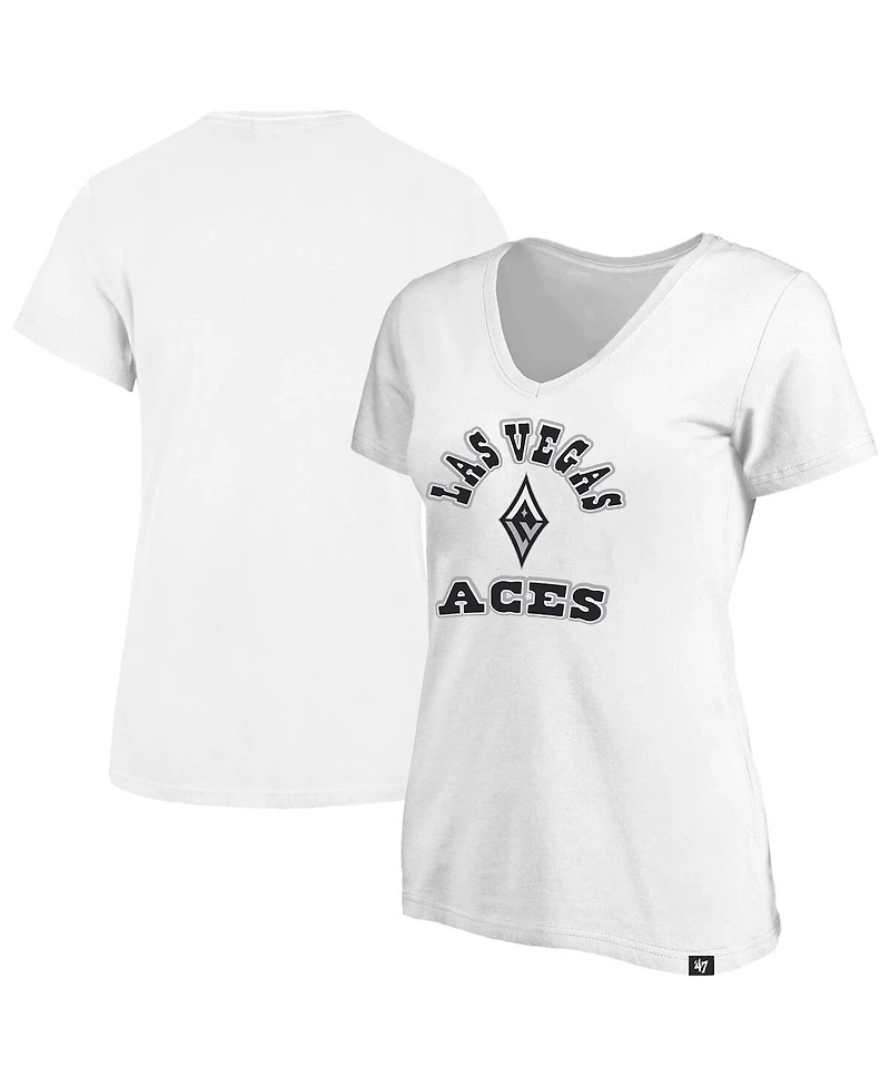 '47 Brand x Profile Women's White Las Vegas Aces Logo Lockup Plus V-Neck T-Shirt