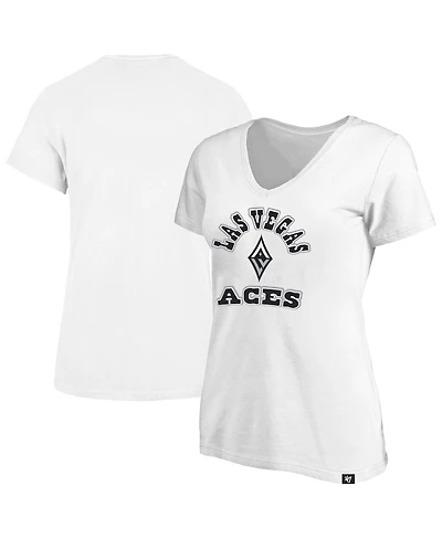 '47 Brand x Profile Women's White Las Vegas Aces Logo Lockup Plus V-Neck T-Shirt