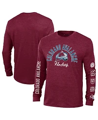 Champion Men's Burgundy Colorado Avalanche Multi-Logo Tri-Blend Long Sleeve T-Shirt