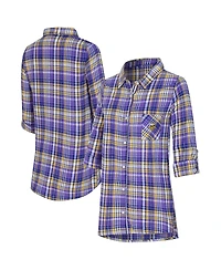 Concepts Sport Women's Purple Minnesota Vikings Laney Plaid Tri-Blend Nightshirt