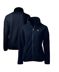 Cutter & Buck Women's Navy Michigan Wolverines Cascade Eco Sherpa Full-Zip Fleece Jacket