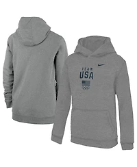 Nike Big Boys and Girls Gray Team Usa Primary Club Fleece Hoodie