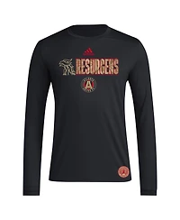 Adidas Men's Black Atlanta United Fc 2024 Jersey Hook Aeroready Long Sleeve T-Shirt