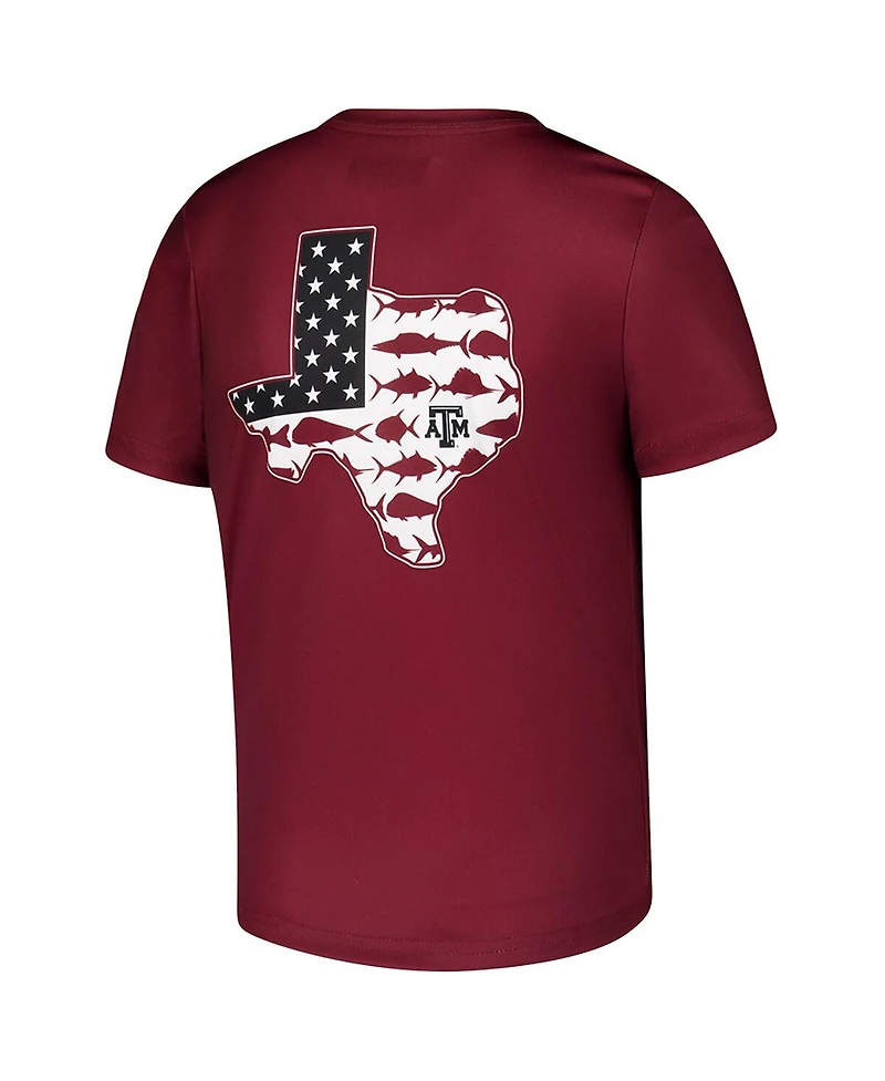 Columbia Big Boys and Girls Maroon Texas A&M Aggies Terminal Tackle Omni-Shade T-Shirt