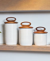 Nambe Breaking Bread Cannisters, Set of 3