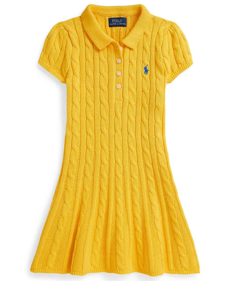 Polo Ralph Lauren Girls 2T-6X Cable Short-Sleeve Sweater Dress