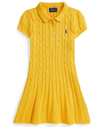 Polo Ralph Lauren Girls 2T-6X Cable Short-Sleeve Sweater Dress