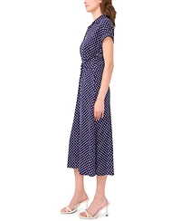 Msk Women's Polka-Dot Midi Dress