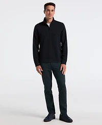 Perry Ellis Men's Neoprene Quarter Zip Long-Sleeve Sweater