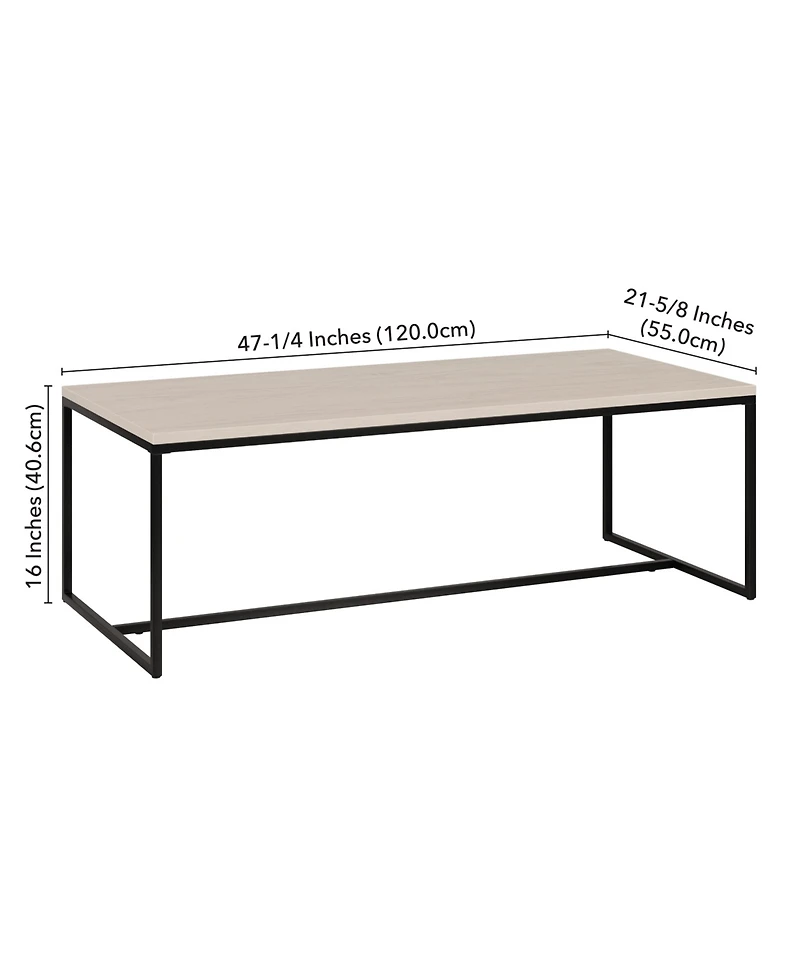 Hudson & Canal Boone 47" Wood Wide Rectangular Coffee Table