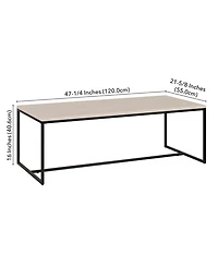 Hudson & Canal Boone 47" Wood Wide Rectangular Coffee Table