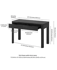 Hudson & Canal Lonsdale 48'' Wood Wide Rectangular Desk