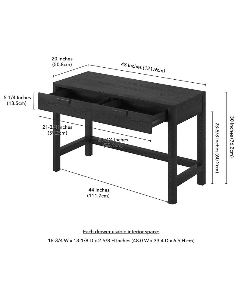 Hudson & Canal Fern 48" Wood Wide Rectangular Desk