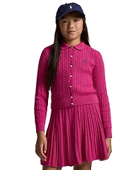 Polo Ralph Lauren Girls 7-16 2-Piece Cotton Cardigan Sweater and Skirt Set