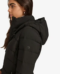 Calvin Klein Women's Short Zip-Up Hooded Puffer Jacket