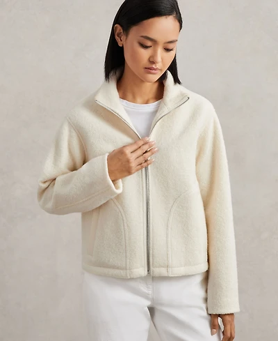 Reiss Women's Darrion Wool Felted Funnel-Neck Jacket
