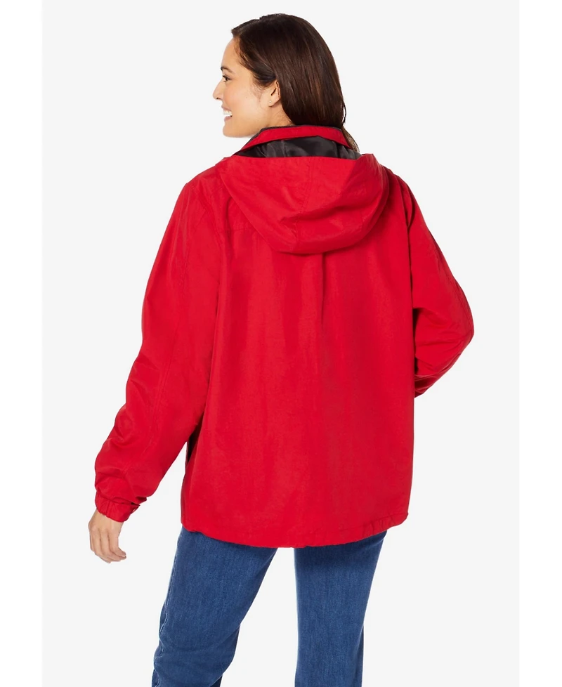 Woman Within Women's Fleece-Lined Taslon Jacket