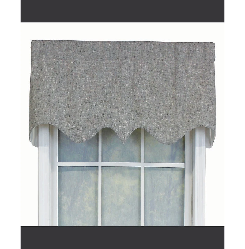 Rlf Home R-Crosby Essential Solid Color Fabric Printed Regal Valance 3" Rod Pocket 50" x 17" Ash Gray