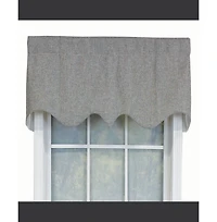 Rlf Home R-Crosby Essential Solid Color Fabric Printed Regal Valance 3" Rod Pocket 50" x 17" Ash Gray