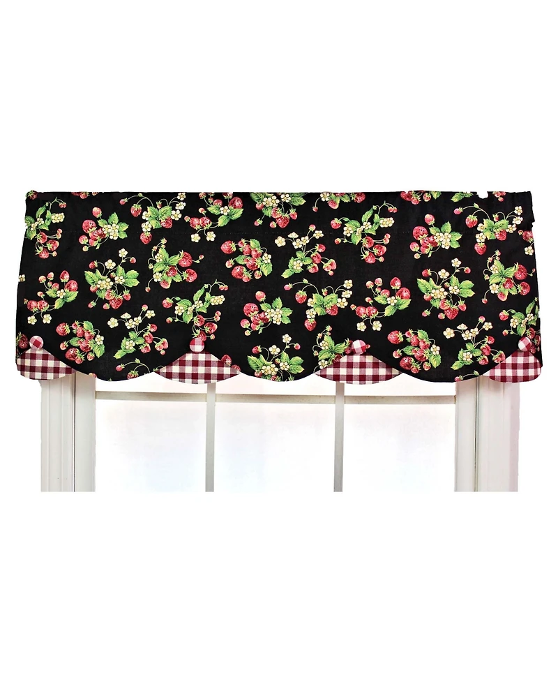 Strawberry Style Fields Petticoat 3" Rod Pocket Valance 50" x 15" Black by Rlf Home