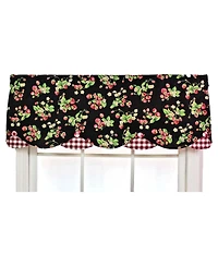 Strawberry Style Fields Petticoat 3" Rod Pocket Valance 50" x 15" Black by Rlf Home