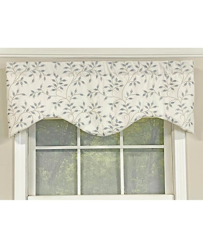 Rlf Home Page Turner Cornice Valance Topaz 3in Rod pocket 50in x 17in Blue by Rlf Home