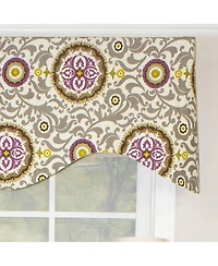 Rlf Home Celestial Cornice 100% Cotton with Fully Lined 3" Rod Pocket Valnance for Windows 50" x 17" Sterling