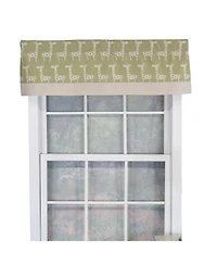 Rlf Home Girafee Banded 100% Cotton with Fully Lined 3" Rod Pocket Valnance for Windows 50" x 15" Fern