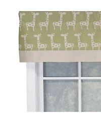 Rlf Home Girafee Banded 100% Cotton with Fully Lined 3" Rod Pocket Valnance for Windows 50" x 15" Fern