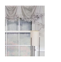 Rlf Home Luxurious Modern Design Classic Sheers Victory Swag 3-Scoop Window Valance 50" x 25" Silver