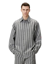 Pcfg Men's Linen-Blend Checked Woven Button-Up Shirt