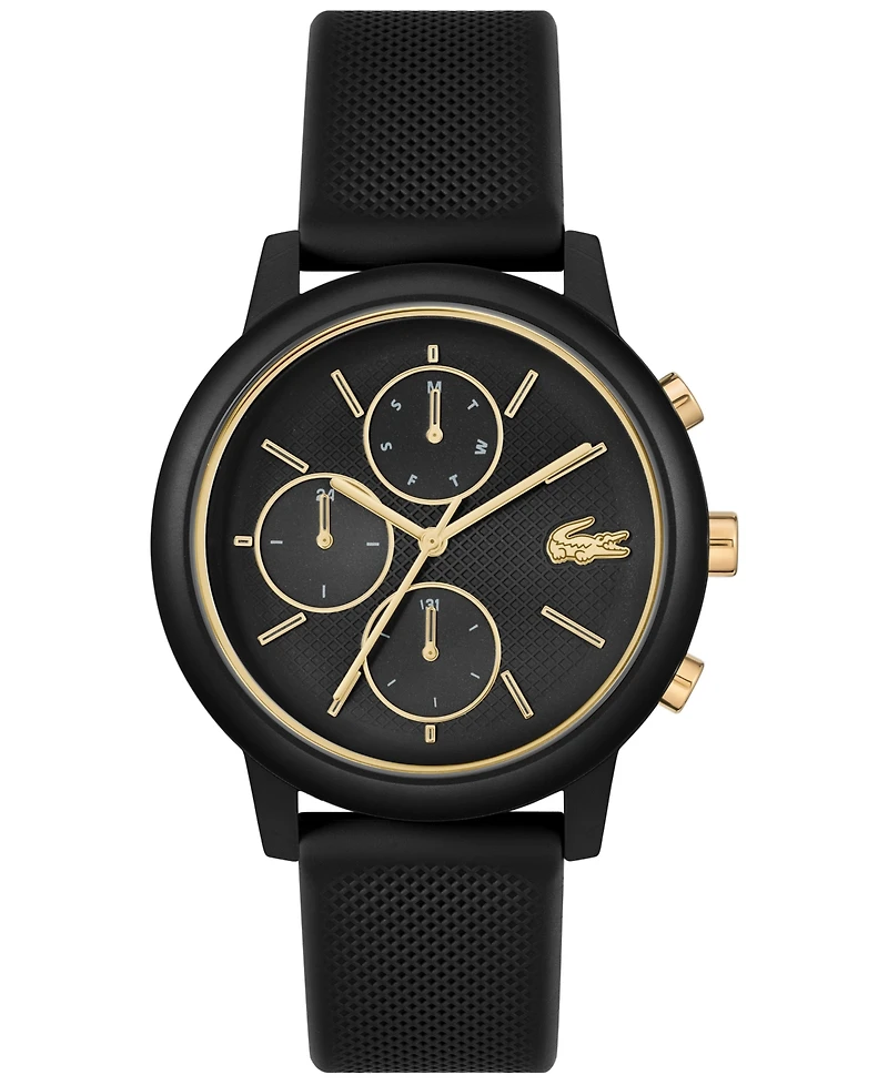 Lacoste Men's Black Silicone Strap Watch, 42mm