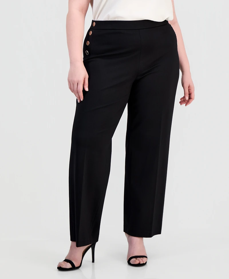 Anne Klein Plus Pull-On Sailor Pants