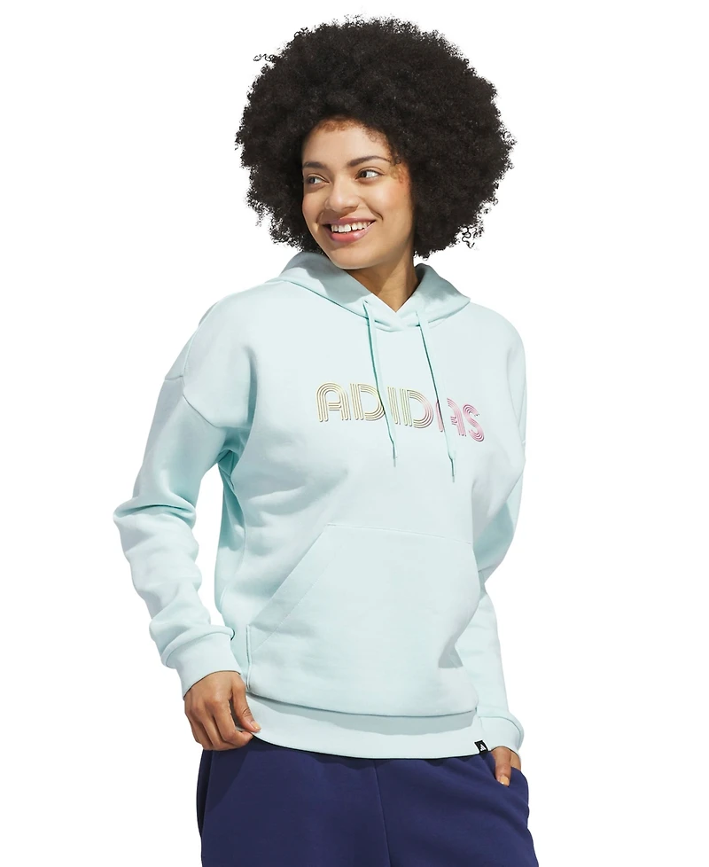 adidas Women's Wordmark Graphic Hooded Sweatshirt